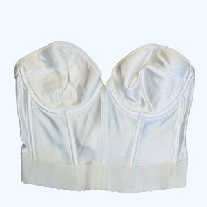 Vintage Carnival Plunge Corset Bustier Low Back Boning White Made in USA